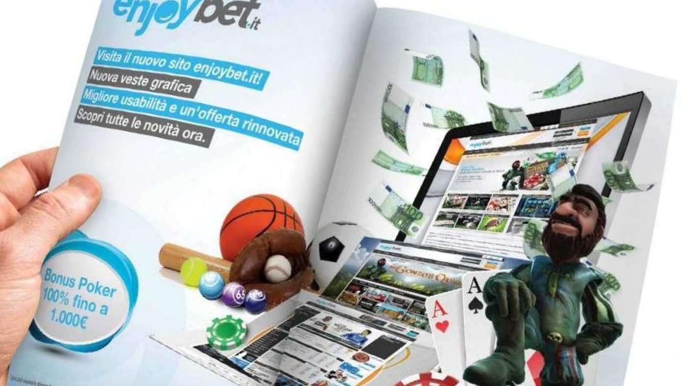 Enjoybet magazine print advert